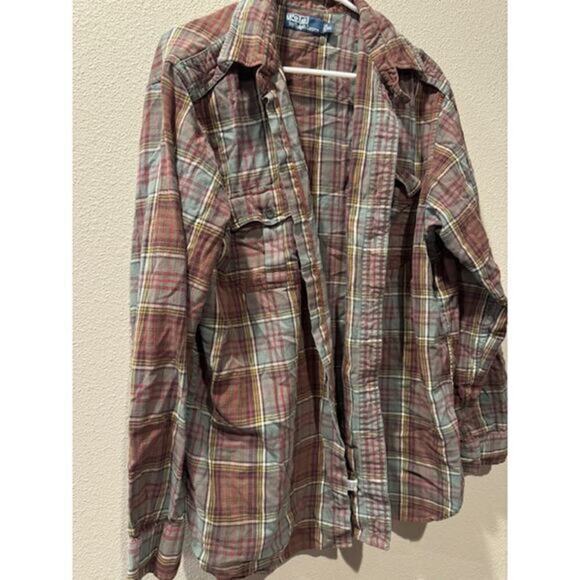 Mens Polo Ralph Plaid Button Up Shirt Size Extra Large - Picture 2 of 6